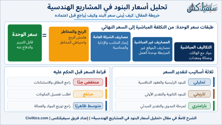 تحليل أسعار البنود في المشاريع الهندسية