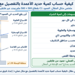 حساب كمية حديد الأعمدة